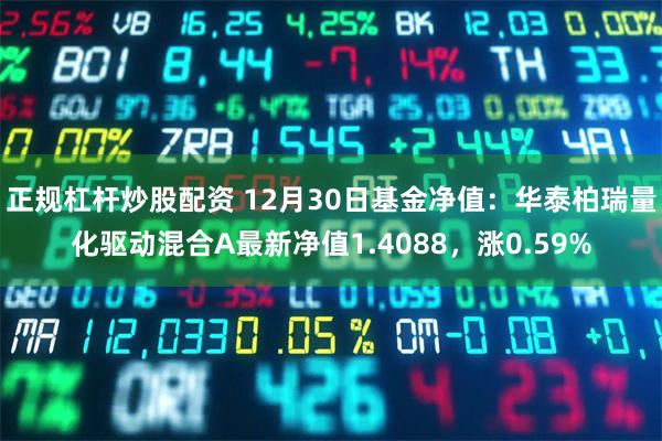 正规杠杆炒股配资 12月30日基金净值：华泰柏瑞量化驱动混合A最新净值1.4088，涨0.59%